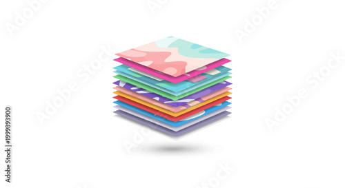 Stack of colorful paper sheets.