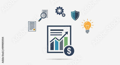 Business finance growth concept icon set.