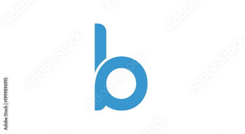 Fotografía Stylized lowercase letter b icon or logo in blue on white background