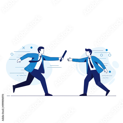 Businessmen passing baton, teamwork, success, relay race, corporate, strategy, handover