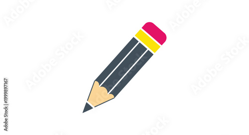 Flat vector illustration of a sharpened pencil icon isolated on white.