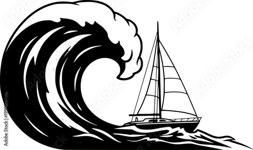 Sail boat logo silhouette vector design, sail boat logo icon silhouette, sailboat sailing ship logo vector illustration, sailboat and sailing ship vector silhouette logo design on white background
