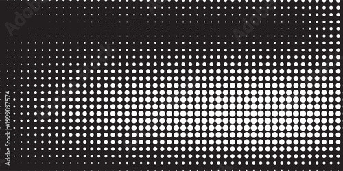 Abstract Black and White Halftone Dot Texture Gradient Background