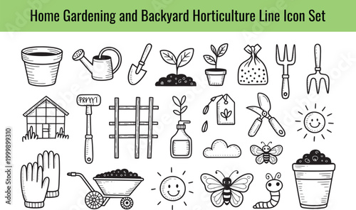Explore a collection of gardening and horticulture icons for home and backyard use in various styles and activities