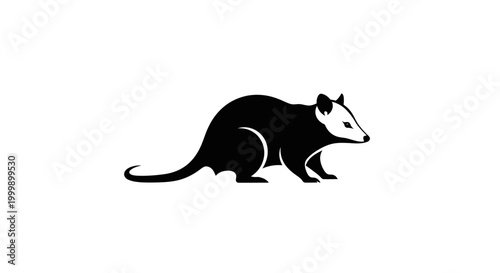 Opossum Silhouette Icon Vector Illustration
