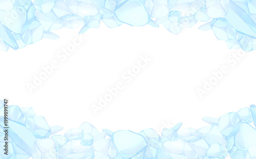 手描きの氷イラスト透過フレーム3_横
