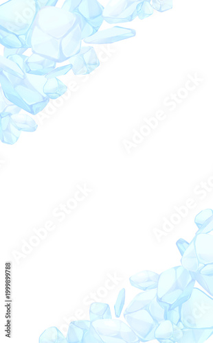 手描きの氷イラスト透過フレーム_縦