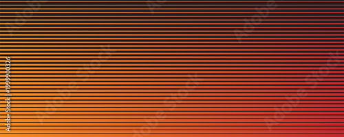 Abstract orange and black gradient horizontal lines pattern. Vector Illustration