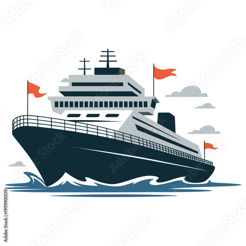 cruise ship vector illustration