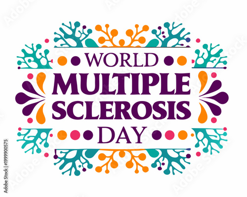 World Multiple Sclerosis Day Vector Art, Orange Ribbon Awareness Concept
