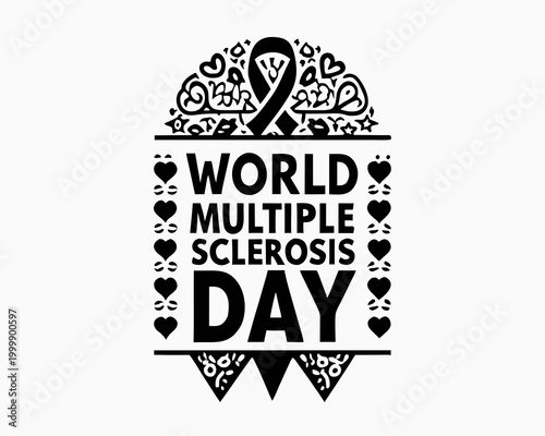 World Multiple Sclerosis Day Vector Illustration, MS Awareness and Support Design