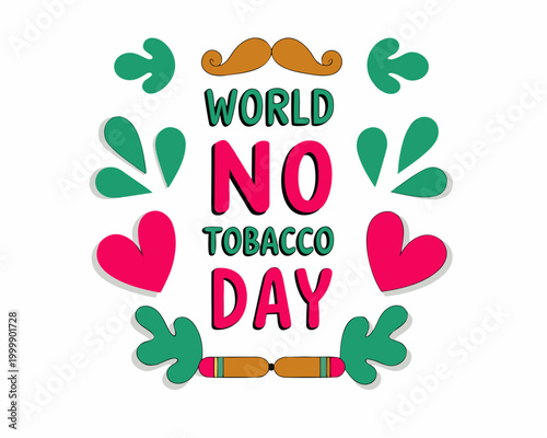 World No Tobacco Day Vector Art, Stop Smoking Concept Isolated on White Background