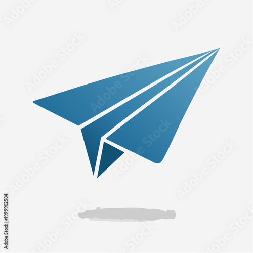 Blue paper airplane icon