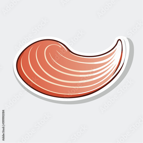 Stylized illustration of a salmon fillet