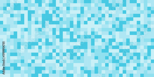 Foto Abstract light blue pixel art background with geometric mosaic pattern, seamless digital noise texture featuring aqua and cyan square blocks for technology, web design, and creative backdrop