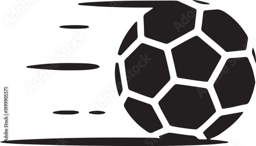 Fast Moving Soccer Ball Vector Illustration with Motion Blur Trails for Sports Graphic Design