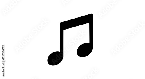 Fotografía Black Eighth Note Music Symbol Icon.