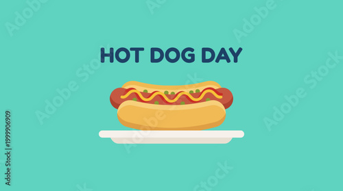 Hot dog day celebration with food.