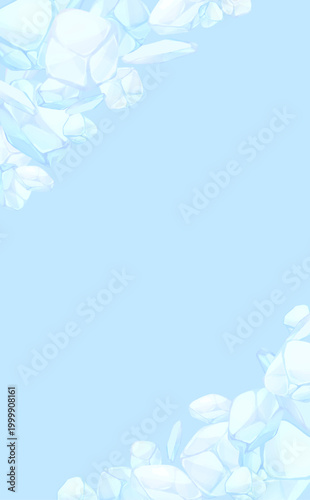手描きの氷イラストフレーム1_縦