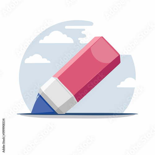 Eraser correcting a mistake on a line