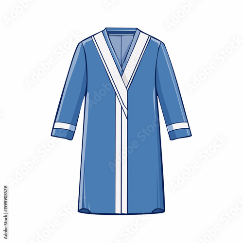 Blue Robe with White Trim