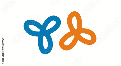Blue and orange infinity loop symbols.