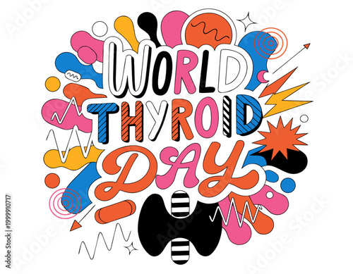 World Thyroid Day Medical Vector Illustration, Healthcare Awareness and Thyroid Care Concept