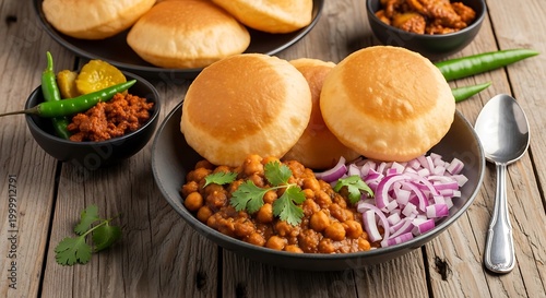 Pav bhaji with vegetables and bread