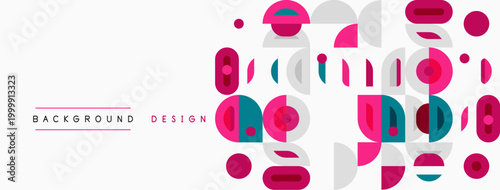 Abstract geometric shapes, pink, blue, gray. Minimalist design, modern pattern, clean aesthetic. Background elements create visual interest.