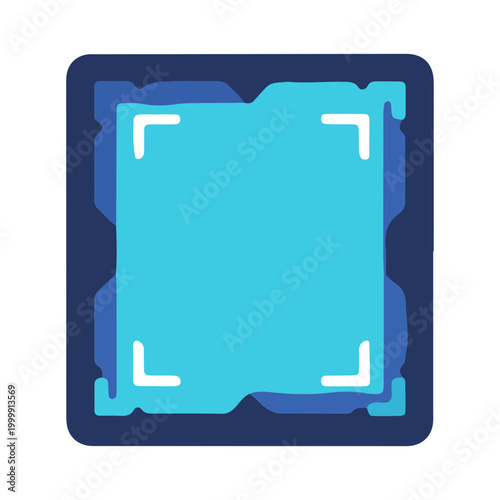 Modern CPU Processor Chip Vector Icon Illustration