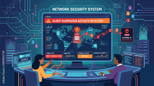 Cybersecurity Network Monitoring System with Data Security.