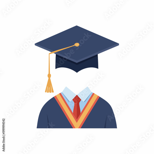 Graduation Cap and Gown Icon