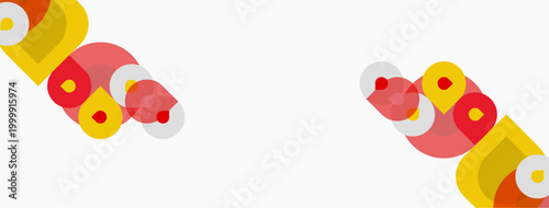 Abstract geometric shapes, circles, rectangles, overlapping forms. Minimalist design, warm colors, simple composition, clean aesthetic.