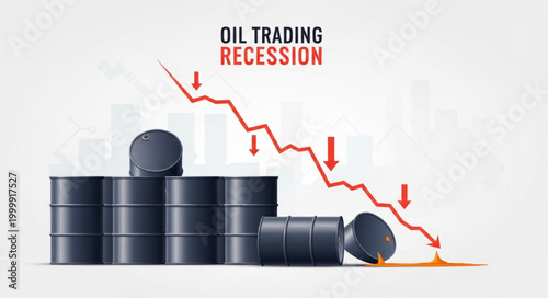 Oil Trading Recession Graph Showing Downward Trend.
