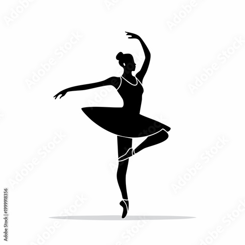 Silhouette of a ballerina in a graceful pose