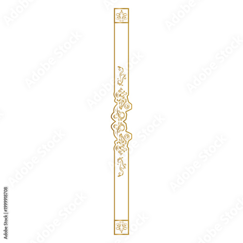 Luxury gold floral art decorative ornament border element vector