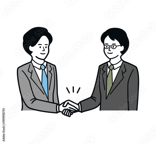 握手をするスーツ姿の男性