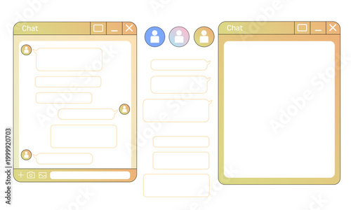 ​Cute orange chat interface and bubble set