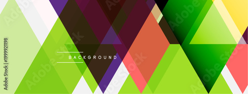 Abstract geometric pattern. Overlapping triangles create vibrant colorful background. Modern design, dynamic composition.