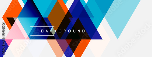Abstract geometric shapes overlap, creating vibrant colorful background. Text reads background centered within design.