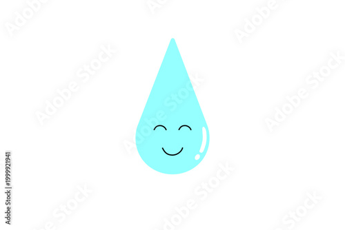 笑顔の表情をした水滴のイラスト
