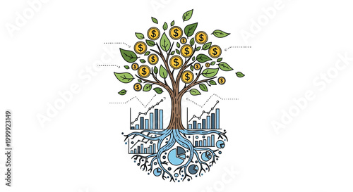 Eco friendly city, sustainable urban planning, green tree, industrial background, vector illustration