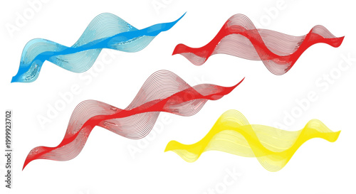 Colorful wavy ribbons flowing freely.