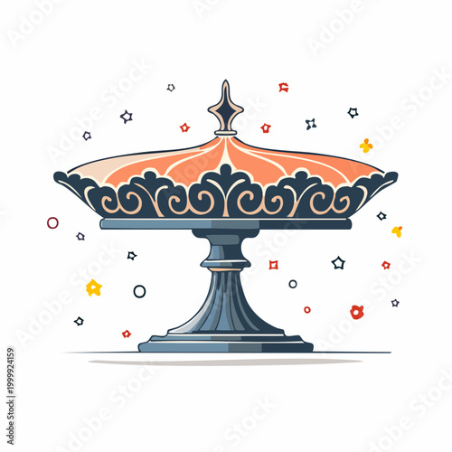 Decorative Pedestal Bowl with Ornate Lid
