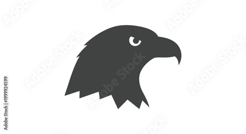 Black Silhouette of Eagle Head Illustration.