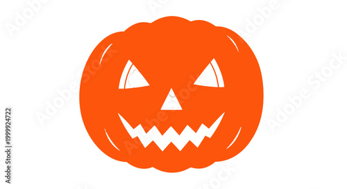 Carved Pumpkin with Spooky Halloween Face.