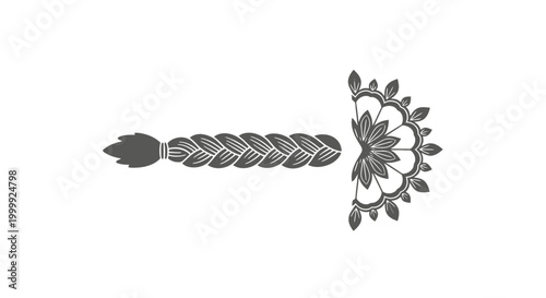 Elegant Black and White Floral Hairpin.