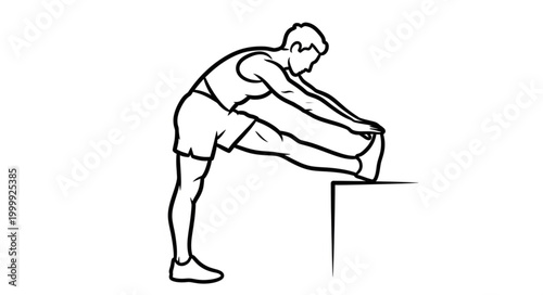 Hamstring Stretch Exercise Illustration - Improving Flexibility and Muscle Health.