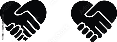 Handshake icon set vector symbol of agreement partnership trust business deal greeting collaboration communication professional support unity concept collection group.