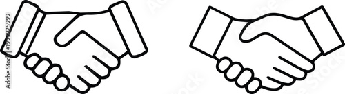 Handshake icon set vector symbol of agreement partnership trust business deal greeting collaboration communication professional support unity concept collection group.